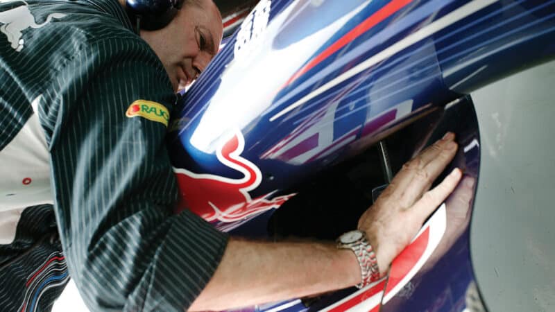 Adrian Newey with Red Bull’s RB3, 2007