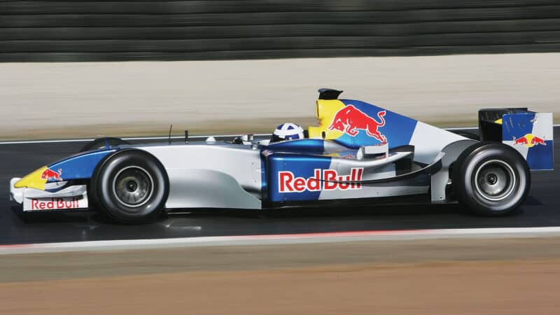 David Coulthard in Jaguar Red Bull colours 2004