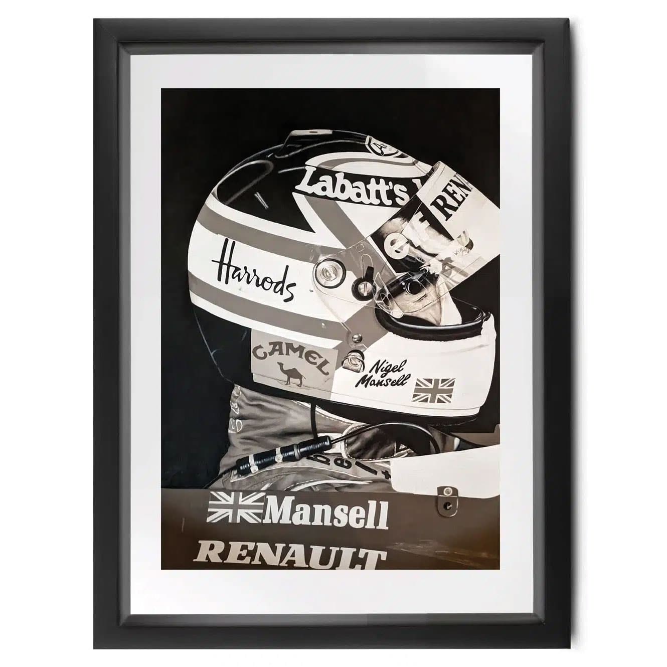 Nigel Mansell signed pencil print 