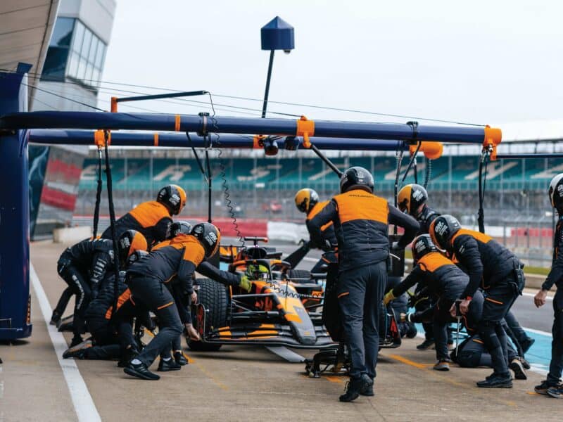 McLaren 2025 car in pit