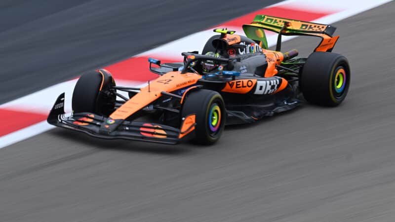 McLaren F1 car of Lando Norris in 2025 F1 preseason testing