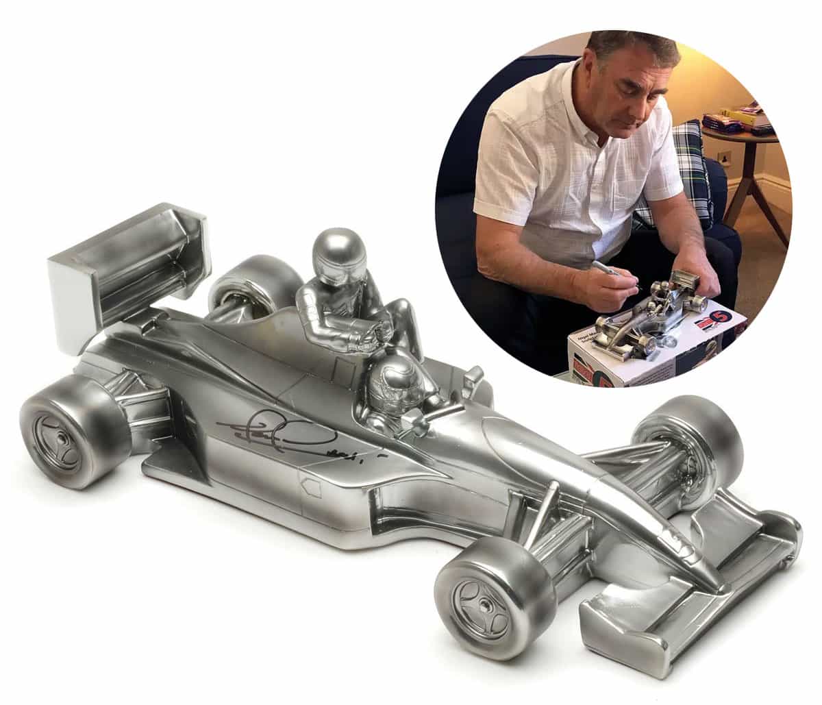 nigel mansell Signed ‘Taxi for Senna’ sculpture