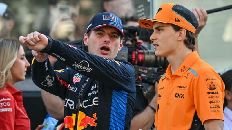 Oscar Piastri Max Verstappen Red Bull McLaren 2024 Abu Dhabi GP