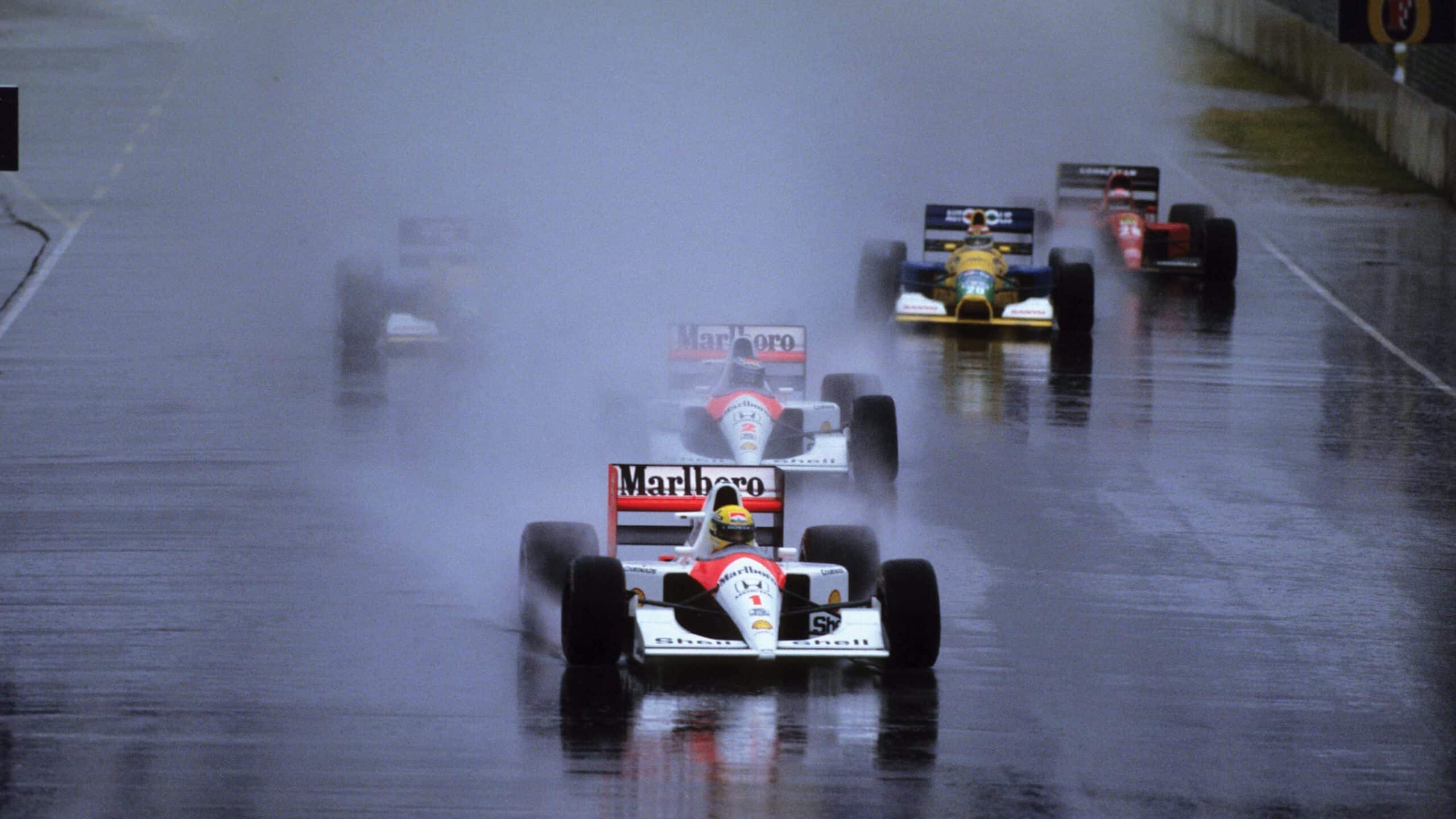 Rain in 1991 Australian GP Senna leading