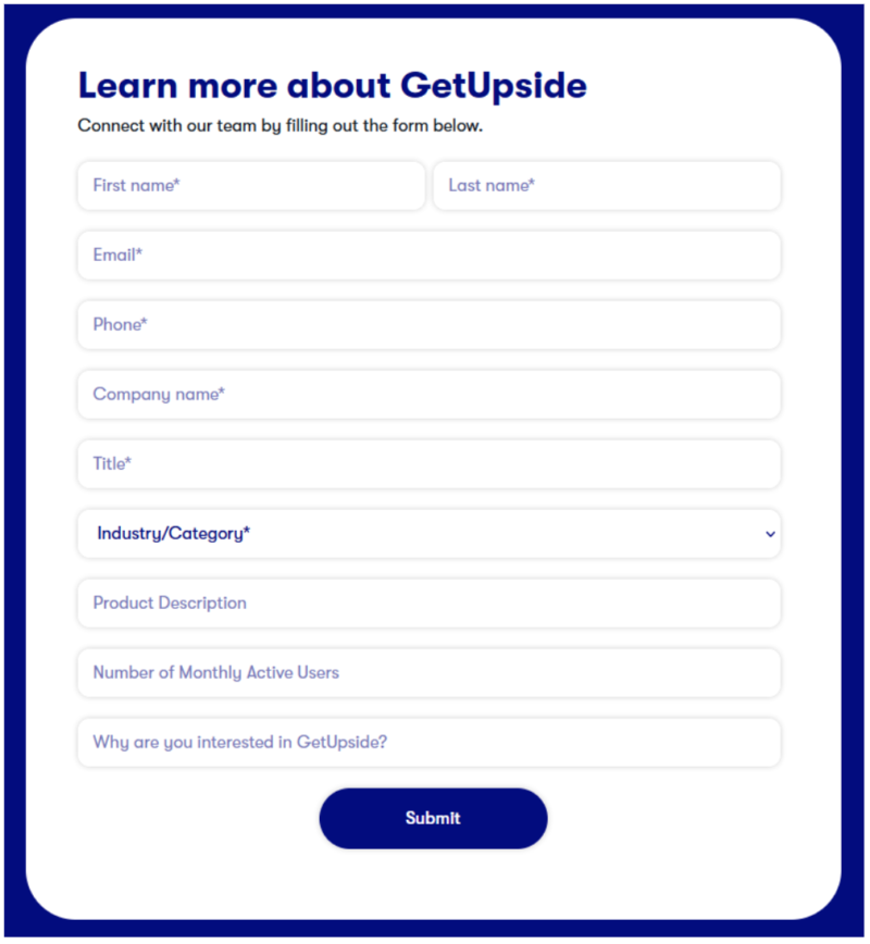 GetUpside Merchant Signup